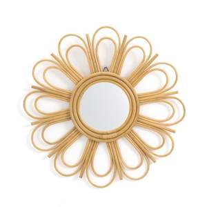 Gorgeous <b>rattan</b> wall <b>mirror</b> artistic round frame ideal for boho chic living rooms yoga spaces and rustic bedrooms - Product Image 6