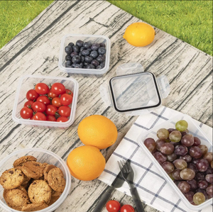 20 PCS Clear Plastic Wieder verwendbarer Food Prep <span class=keywords><strong>Organizer</strong></span> Aufbewahrung behälter für Lebensmittel mit Deckel für den Kühlschrank zur Zubereitung von Mahlzeiten, Gefrier schrank sicher - Product Image 4