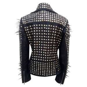 Women's PU Leather Moto Jacket Full Sleeve Zipper Closure Turn-<b>down</b> Collar Biker Style Autumn Wear - Product Image 2