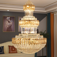 Nouveauté 2024 personnalisé artistique poire Type décoration de la maison plafond luxe lampes suspendues grands lustres en cristal Vintage