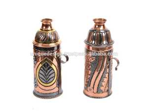Oferta Especial: Mini Cachimba de Lujo Farida con Cubierta de Latón Martillado a Mano y Técnica de Lacado, Tipo Egipcio Curvado para Fumar Shisha - Product Image 4