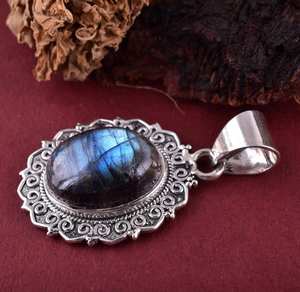 925 argent Sterling naturel Labradorite pendentif élégant Style Vintage à la main collier de pierres précieuses pour les femmes or bijoux cadeau - Product Image 2