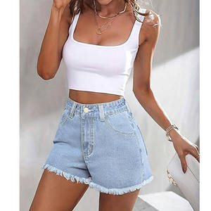 กางเกงขาสั้นผ้ายีนส์สำหรับผู้ชายผู้หญิงวินเทจ - Product Image 1