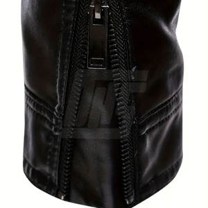 Veste en cuir élégante pour hommes avec fermeture à glissière et conception ajustée pour vêtements décontractés et à la mode veste d'hiver pour hommes - Product Image 6