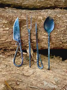 Cubiertos antiguos de latón macizo/cubiertos de plata maciza - Product Image 5