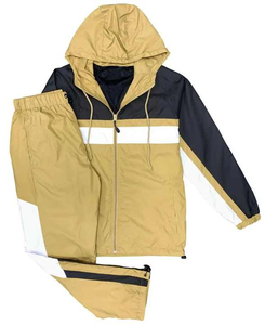 Vêtements de rue, veste à fermeture éclair avec logo personnalisé, ensembles pour hommes, coupe-vent pour hommes, ensembles de survêtement en nylon, survêtement pour hommes - Product Image 1