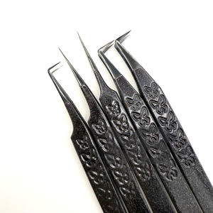 แหนบต่อขนตาเคลือบสีแวววาวสีเงินแหนบต่อขนตาแบบญี่ปุ่นรูปผีเสื้อออกแบบได้ตามต้องการ - Product Image 3