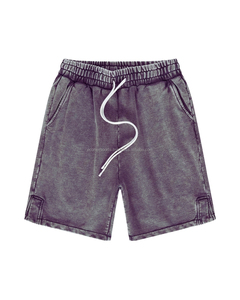 Service OEM 100% Short de fitness en laine et coton pour hommes, logo personnalisable, streetwear respirant et surdimensionné, short de planche intermédiaire vintage - Product Image 2