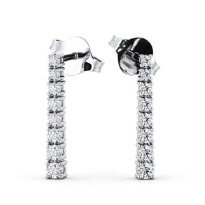 Pendientes de Diamantes Cultivados en Laboratorio, Certificados, Redondos, de Oro Sólido de 14K, con Barra Recta, para Mujer, Joyería Fina al por Mayor - Product Image 3