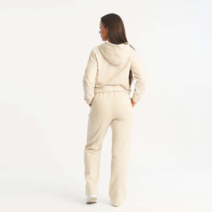 Vente en gros de sweatshirt uni à col ras du cou pour femmes logo personnalisé femmes surdimensionné respirant couleur personnalisée sweats à capuche pour femmes OEM - Product Image 4