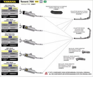 Silenciador de Escape de Aluminio Arrow Indy Race para Yamaha TNR 700 (19-20), Adaptador de Acero Inoxidable de 51 mm, Sistema de Escape para Motocicleta - Product Image 2