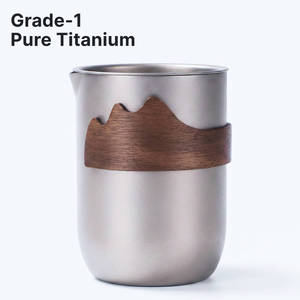 Service à thé portable en titane pur sablé, tasses à thé chinoises antibactériennes pour le randonnée - Product Image 2