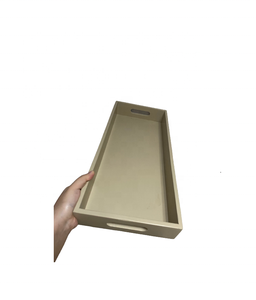 ถาดไม้ไผ่ทรงสี่เหลี่ยมผืนผ้าพร้อมด้ามจับกล่องไม้ที่เป็นเอกลักษณ์ MDF สำหรับไวน์อาหารหรือเทียนที่ให้บริการและการจัดเก็บของขวัญ - Product Image 5