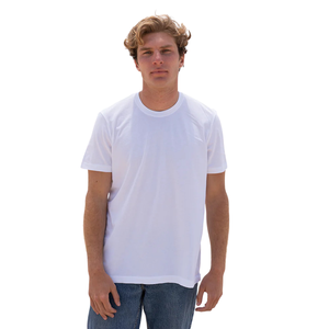 <b>Men</b> <b>White</b> Heavyweight Crew Neck T <b>Shirt</b> 100% Luxury Organic Cotton Pre Shrunk GOTS Certified Premium Durable Classic Fit Tee - Product Image 4