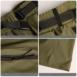 กางเกงขาสั้นผู้ชายกางเกงขาสั้นออกกำลังกายวิ่งกีฬาแห้งเร็วมีซิปกระเป๋าผู้ชายไนลอนยืดหยุ่นจัดส่งแบบ DP - Product Image 5