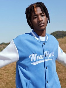 Veste de baseball d'hiver pour homme en laine mélangée épaisse, style Letterman, avec patch en chenille et manches brodées - Product Image 3