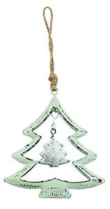 Adorno Colgante de Metal Vintage para Árbol, Decoración Navideña Rústica Verde, Adorno Festivo - Product Image 2