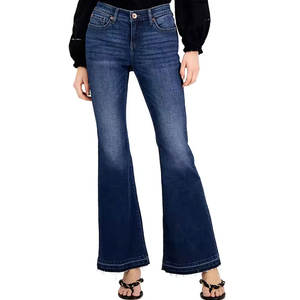 Pantalones Vaqueros de Mujer de Último Diseño a Precio Razonable para Venta en Línea, Pantalones Vaqueros de Mujer de Color Sólido con Múltiples Bolsillos - Product Image 1