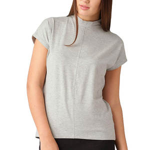 Camiseta de mujer de calidad superior con etiqueta personalizada Nueva moda 100% Camisetas de algodón orgánico para mujer Último estilo Camisetas de cantidad a granel - Product Image 1