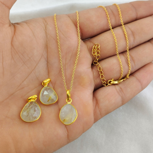 สร้อยคอจี้อัญมณีสีทองและ925ประดับโต๊ะสีเงินประดับด้วยทับทิมสีทองสำหรับงานปาร์ตี้วันวาเลนไทน์ - Product Image 5