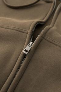 Jersey informal de alta calidad para mujer, Top corto con capucha, manga larga con cuello con cremallera y decoración bordada para invierno - Product Image 5