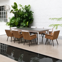 Ensemble de chaises de salle à manger d'extérieur sur mesure OEM pour hôtel et restaurant, en aluminium, résistant aux intempéries