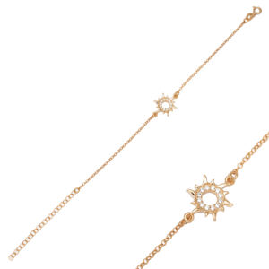 หินเซอร์โคเนียสีขาวดีไซน์ดวงอาทิตย์ทำด้วยมือแบบตุรกีกำไลข้อมือ925เงินสเตอร์ลิงสร้อยข้อมือนำโชค - Product Image 5