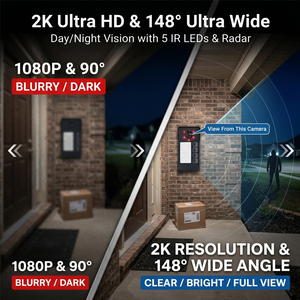 Système d'interphone vidéo Hiwink 2K en alliage d'aluminium, téléphone de porte IP PoE, reconnaissance faciale et palmaire, contrôle d'accès avec vision nocturne par radar - Product Image 4