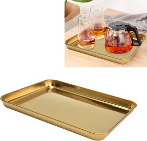 Hot Selling Stainless Steel <b>Gold</b> Plated <b>Rectangular</b> Serving Tray <b>Mirror</b> Finish Restaurant Hotel Wedding Serveware Platter Trays - Product Image 6