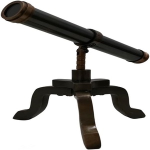 Telescopio decorativo de escritorio Vintage único de alcance marítimo ajustable de latón antiguo con binoculares de soporte y binoculares telescópicos - Product Image 1