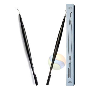 Rehausseur de cils en acier inoxydable noir mat de qualité supérieure, logo personnalisé, outil de beauté réutilisable, noir mat de luxe - Product Image 1