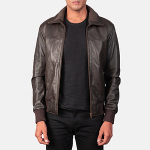 Chaqueta de Cuero para Hombre en Color Marrón Personalizada / Chaqueta de Cuero de Oveja para Hombre / Chaqueta de Cuero Acolchada - Product Image 1