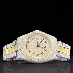 Montre glacée de haute qualité entièrement personnalisable Montre en diamant pour homme Montre en diamant écologique Hip Hop entièrement glacée - Product Image 3
