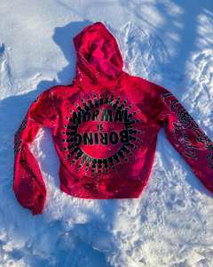 Personalizado de los hombres XL lavado con ácido Vintage conjunto de entrenamiento 500gsm Sudadera con capucha pulóver desgastado apliques parche bordado apilado transpirable - Product Image 4