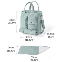 Sac à dos à couches léger avec station à langer extensible, résistant à l'eau, doté d'un port USB, conçu pour les promenades en poussette et les escapades de week-end