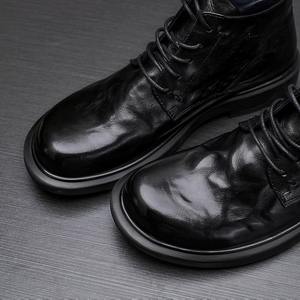 Chaussures Oxford en cuir de vachette pleine fleur avec talon amorti et design antidérapant, chaussures habillées pour hommes, chaussures en cuir - Product Image 3