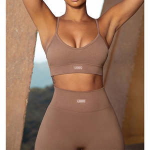 2024 Manufacturers Custom Yoga Pants Sets Women 2 Piece Gym High <b>Sports</b> Bra Tanktop 2Pcs Shorts Pants Ribbed Seamless Yoga Sets - Product Image 2