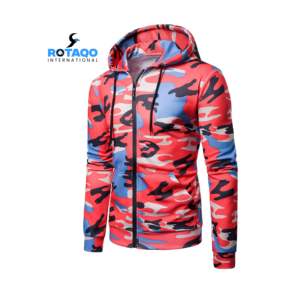 Sudadera con Capucha de Forro Polar con Estampado de Camuflaje para Hombre, Sudadera Informal de Manga Larga con Bolsillo - Product Image 1