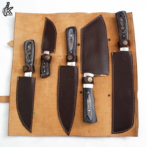 Chefs <b>Knife</b> <b>Set</b> High Carbon Damascus Steel Kitchen <b>Sharp</b> Kitchen <b>Knife</b> <b>Set</b> With Leather Roll - Product Image 6