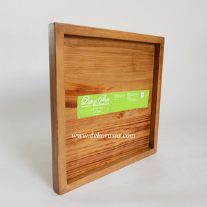 Plateau carré en bois écologique Ustensiles de cuisine en bois naturel pour servir des repas, des collations ou des boissons - Product Image 6