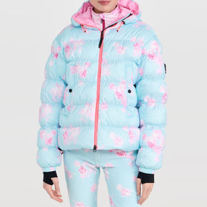 Chaqueta Acolchada Corta/Larga para Mujer, Estampado Floral, Relleno de Plumón de Pato, Transpirable, Aislante para Clima Frío - Product Image 5