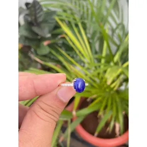 Lapis Lazuli Geometric Pattern Gemstone Ring 925 Sterling Silver Handmade Jewelry Wholesale Supplier - Product Image 2