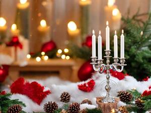 Candélabre élégant en argent Bougeoir en métal à 5 lumières Décoration de mariage de pièce maîtresse de table - Product Image 6