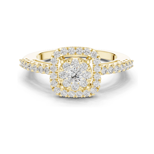Anillo Halo con Diamante Cultivado en Laboratorio de 0.632 CT para Mujer, Claridad VVS-VS EF, Oro de 18KT, 14KT, 10KT y Plata 925, Oro Rosa, Amarillo, Blanco - Product Image 2