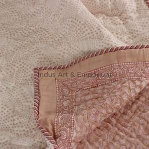 Premium Quality Hand Block Printed Cotton <b>Quilt</b> Reversible Cotton <b>Quilt</b> Block Printed Cotton Blanket - Product Image 6