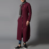 Ropa Deportiva de Invierno Larga y Modestas para Mujeres Musulmanas, Talla Grande, Bordada, con Capucha, 100% Algodón, Ecológica y de Secado Rápido