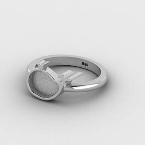 Solid 925 Sterling Silver 18k Gold Vermeil 10x13mm Bezel Setting Dolphin Fish Ring with Good Ashes Resin Filling Jewelry - Product Image 4