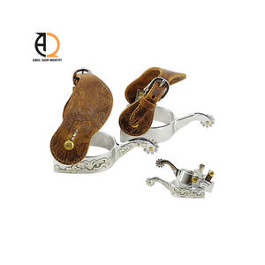 Espuelas de Equitación Occidentales de Acero Inoxidable, Espuelas Decorativas Talladas, Se Venden en Pares - Product Image 4