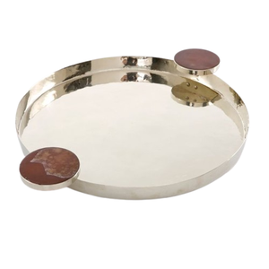 Gran oferta Vantage Fancy Luxury Premium Bandeja de servicio de forma ovalada con base de madera Bandeja de servicio para la decoración del hogar y la Mesa - Product Image 5