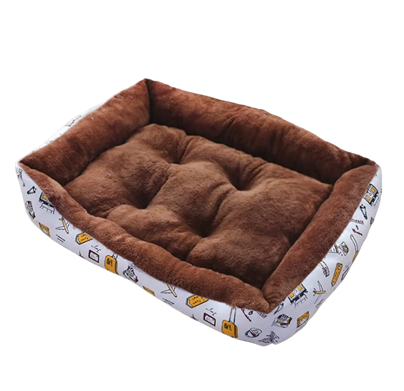 เตียงเมโมรี่โฟมสุนัขสุดหรู,โซฟาเบดสัตว์เลี้ยงแสนสบายรังทรงสี่เหลี่ยมผืนผ้าขนาดใหญ่ผลิตในเวียดนาม